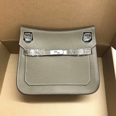 Hermes Jypsiere 28cm Sac Bandoulière Gris Argent