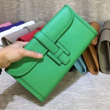 Pochette Hermes Epsom en cuir Jige 29cm Vert