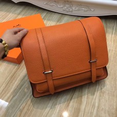 Hermes Steve Hommes Bandoulière Sac En Cuir Orange