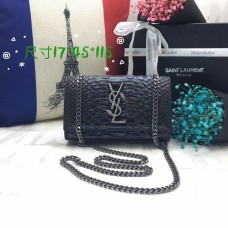 Sac Chaîne YSL 17cm Serpent Noir Argenté