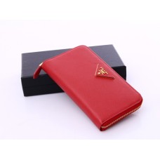 Prada-1M0506-Portefeuilles-en-Rouge Vif