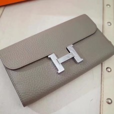 Hermes Constance Portefeuille Togo Cuir Gris