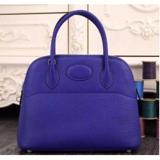 Sac Hermes Bolide 31cm Togo en cuir bleu électrique
