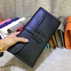 Pochette Hermes Epsom en cuir Jige 29cm Noir