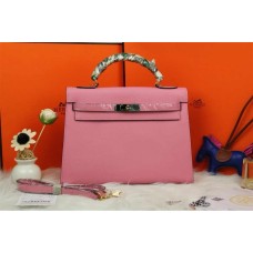 Hermes Kelly 32cm Sac à main en cuir Epsom Rose