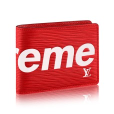Portefeuille Louis Vuitton x Supreme Slender M67717 Epi Cuir
