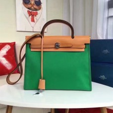 Hermes Herbag 31cm Sac Toile Vert
