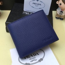 Portefeuille en cuir pour hommes Prada 0335 Bleu