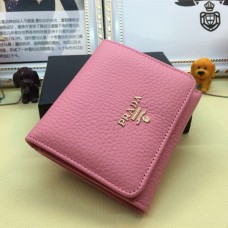 Portefeuille en cuir à trois volets Prada 1M0176 Rose