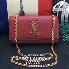 New YSL Chain Bag 24cm Cuir Caviar Rouge