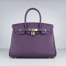 Hermes Birkin 30cm Togo en cuir Sacs à main violet or