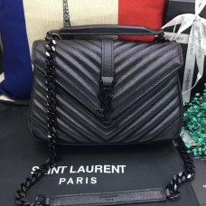 Sac à bandoulière YSL Top Handle 24cm Noir Noir