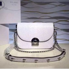 Prada Arcade Sac Serpent Cuir Blanc