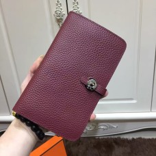 Hermes Dogon Portefeuille Togo Cuir H001 Bordeaux