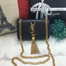 Sac YSL Small Tassel Chain en Cuir 17cm Noir