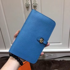 Hermes Dogon Portefeuille Togo Cuir H001 Bleu