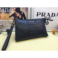 Pochette en cuir pour hommes Prada 3313 Noir