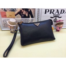 Pochette en cuir pour hommes Prada 3316 Noir