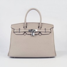 Hermes Birkin 30cm Togo en cuir Sacs à main gris argent