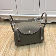 Hermes Lindy 30cm Sac à main Gris Argent