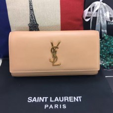 Pochette YSL Saint Laurent 27cm Cuir Lisse Abricot