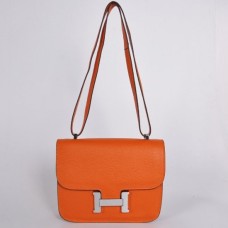 Hermes Constance 23cm Togo Cuir Orange Argent
