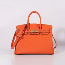 Hermes Sac Birkin 30cm Togo Cuir avec Bandoulière Or Orange