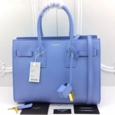 Sacs fourre-tout en cuir de vache bleu clair YSL Downtown