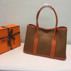 Hermes Garden Party 36cm Sac à main en cuir Camel Orange