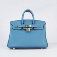 Hermes Birkin 25cm Sac à main 6068 Bleu doré