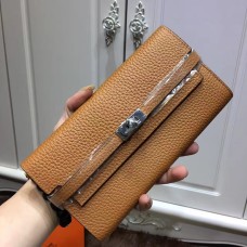 Hermes Kelly Portefeuille Togo Cuir Camel