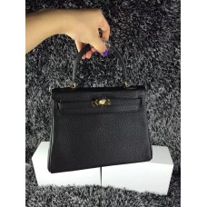 Hermes Kelly 25cm Togo Cuir Noir Or