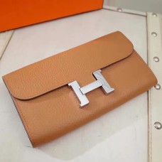 Hermes Constance Portefeuille Togo Cuir Camel