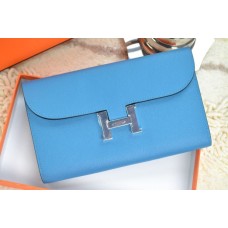 Portefeuille Hermes H Bleu Argent
