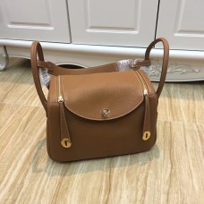 Hermes Lindy 30cm Sac à main Camel Or