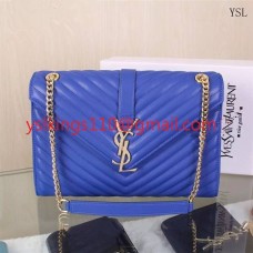 YSL Saint Laurent Classic Grand Sac Monogram Bleu 31cm