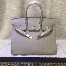 Hermes Birkin 30cm Togo en cuir Sacs à main éléphant gris or