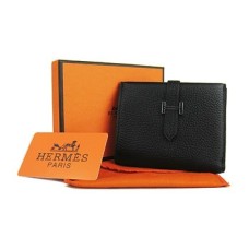 Portefeuille Hermes à deux volets H006 noir