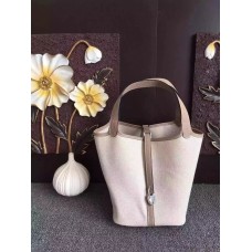 Hermes Picotin Lock Canvas Gris