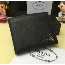 Portefeuille en cuir pour hommes Prada 0336 Noir
