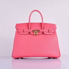 Hermes Birkin 35cm Togo en cuir Sacs à main Lip Rose Doré