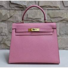 Hermes Kelly 28cm Epsom Sac à main en cuir rose or
