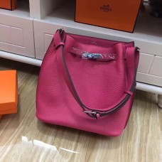 Hermes So Kelly 28cm Togo Sac à bandoulière en cuir rose vif argent
