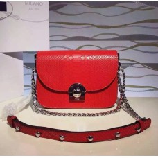Prada Arcade Sac Serpent Cuir Rouge