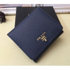 Prada 1M0176 Portefeuilles en Cuir Saffiano en Marine