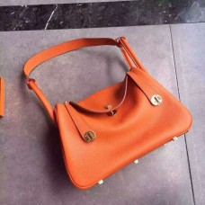 Hermes Lindy 30cm Sac à main Orange Or