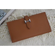Hermes Bearn Portefeuille Epsom Cuir H005 Camel