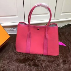 Hermes Garden Party 36cm Sac à main en toile rose vif