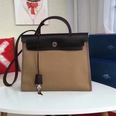 Hermes Herbag 31cm Sac en toile kaki