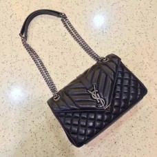 Sac à bandoulière enveloppe YSL de qualité supérieure 23 cm noir
